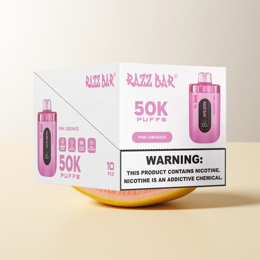 Serbia Wholesale Razz Bar 50K Puffs Roze Limunada Mesh Coil 1.0 Ohm 650 Mah Type-C 2% Nicotine
