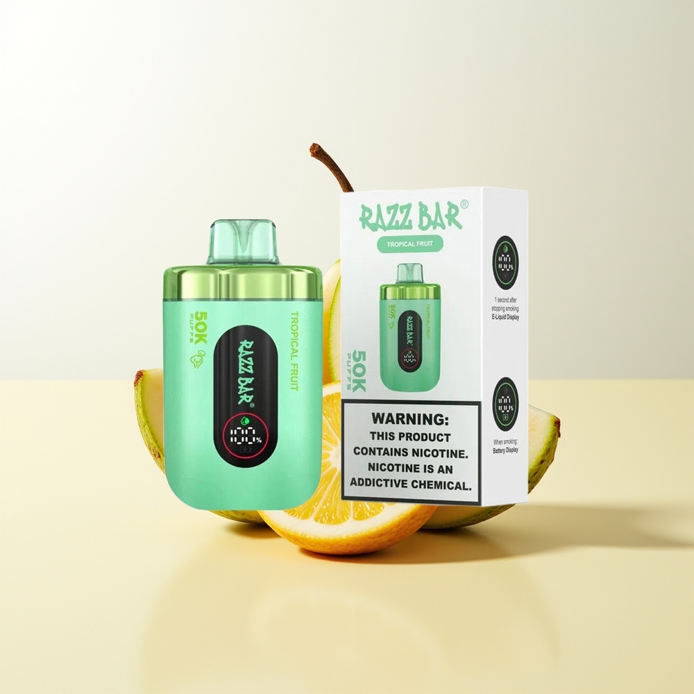Serbia Wholesale Razz Bar 50K Puffs Tropsko Voće 1.0 Ohm Mesh Coil 650mAh Type-C 2% Nicotine