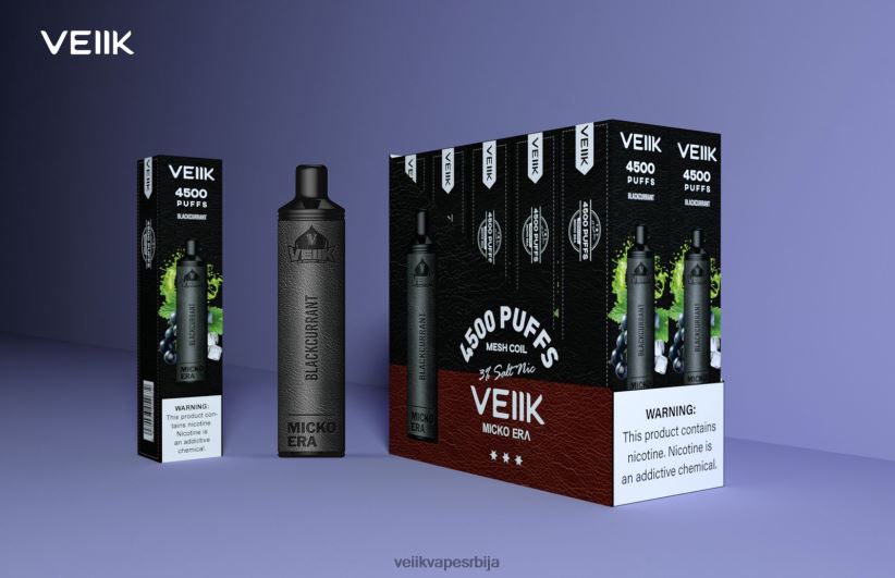 VEIIK Micko Era 4500 пуффс за једнократну употребу 30 мг Црна рибизла VEIIK airo pod kit srbija 0P28N09