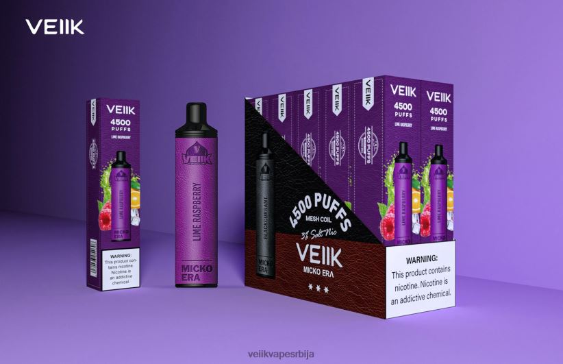 VEIIK Micko Era 4500 пуффс за једнократну употребу 30 мг лимета малина VEIIK moos pod 0P28N010