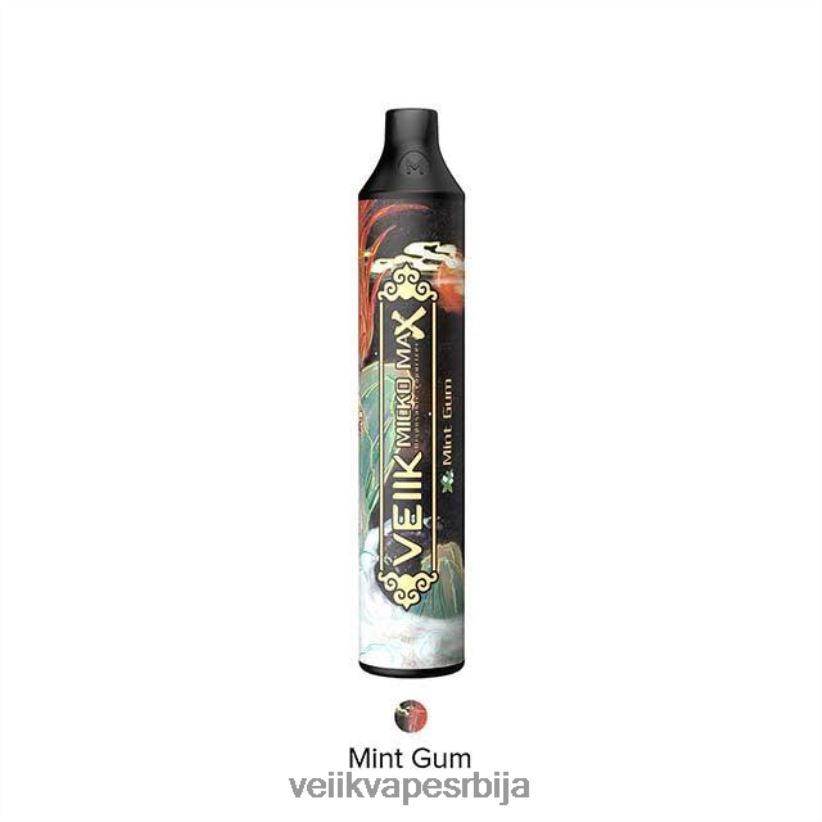 VEIIK Micko Max Вапе за једнократну употребу 1500 пуффс жвака од нане VEIIK vape srbija 0P28N011