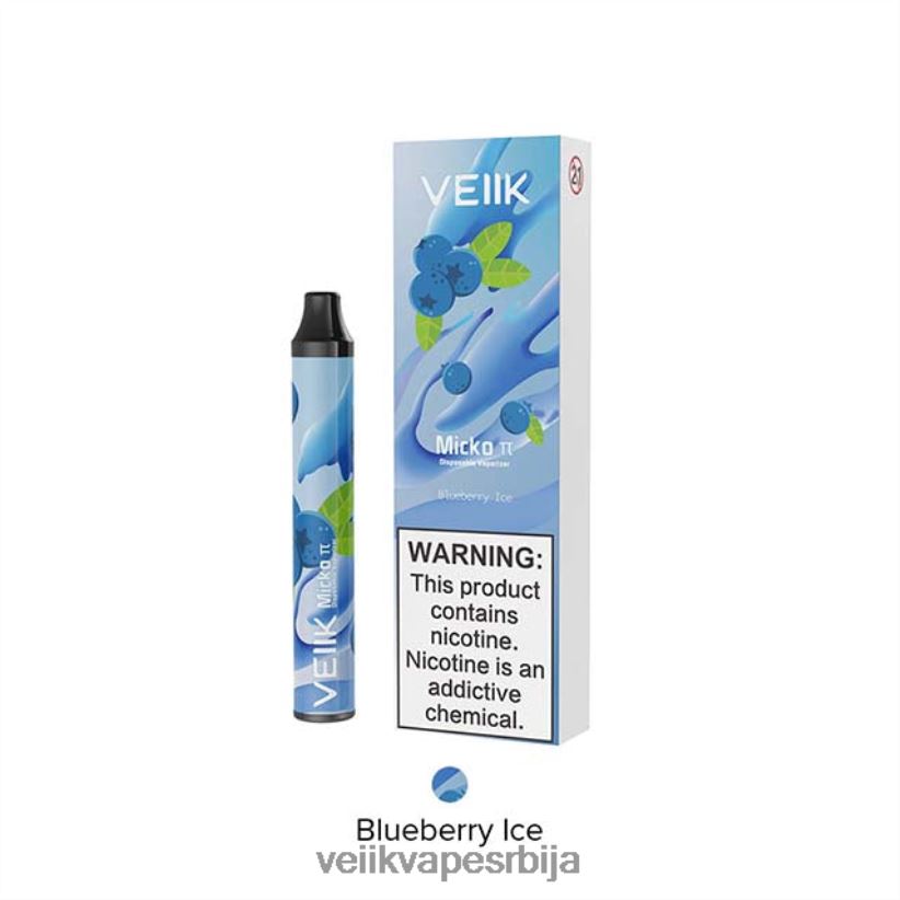 VEIIK Micko Pie Вапе за једнократну употребу 600 пуффс лед од боровнице VEIIK vape micko q srbija 0P28N024