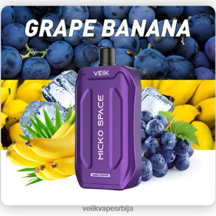VEIIK Micko Space Вапе за једнократну употребу 7000 пуффс банана грожђа VEIIK vape price 0P28N035